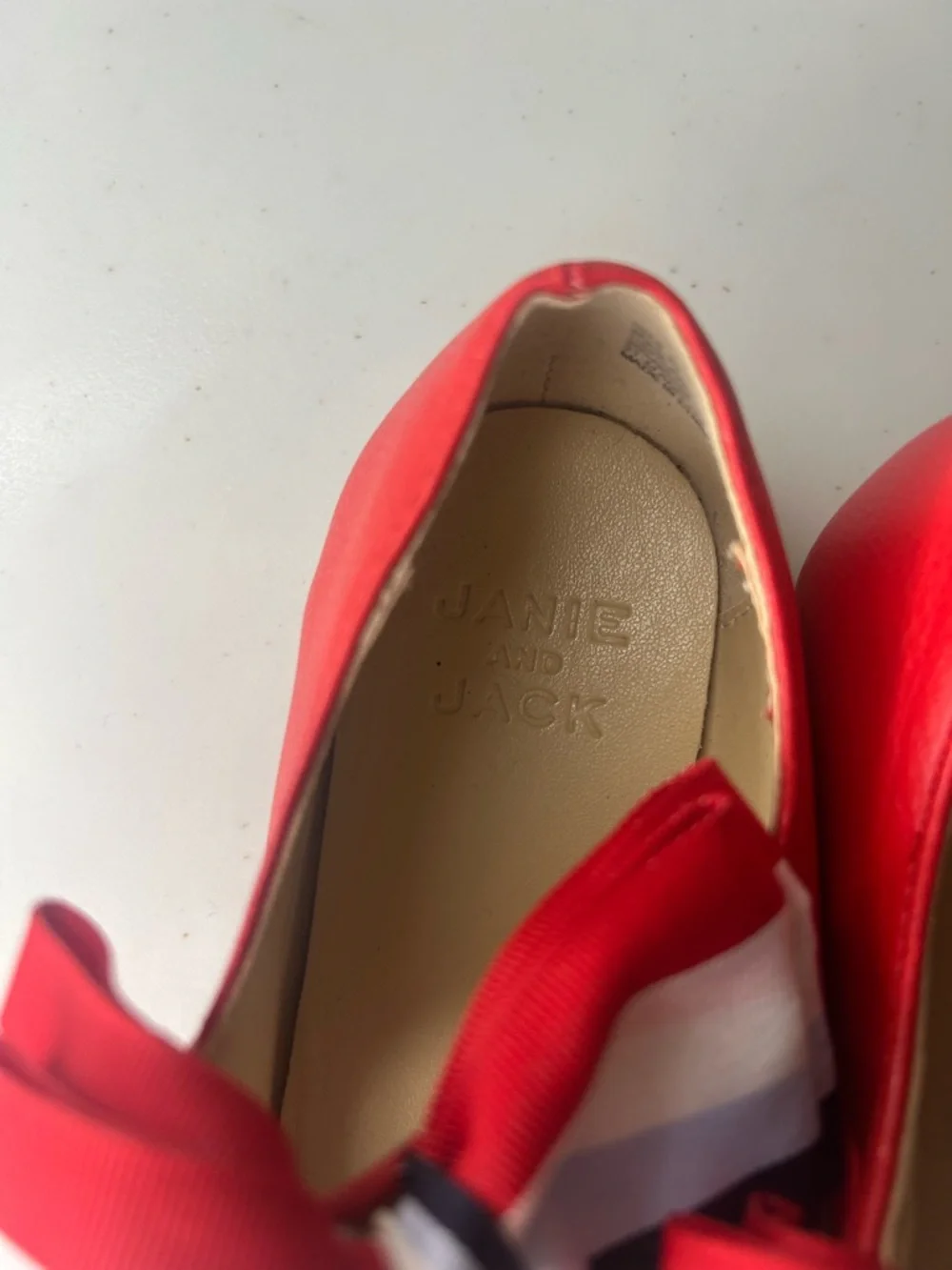 Jane and Jack Red Ballet Flats Bow Shoes Girls Size 10